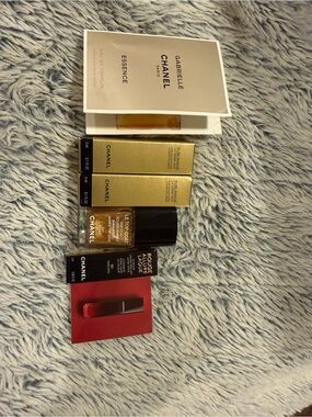 CHANEL Skincare & Lip Set with Gold and Red Accents